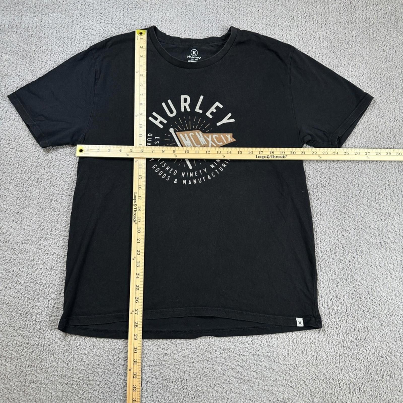 Hurley Hurley Mens Black Graphic T Shirt Large Cotton 1999 Logo Tee Size US L / EU 52-54 / 3 - 2 Thumbnail