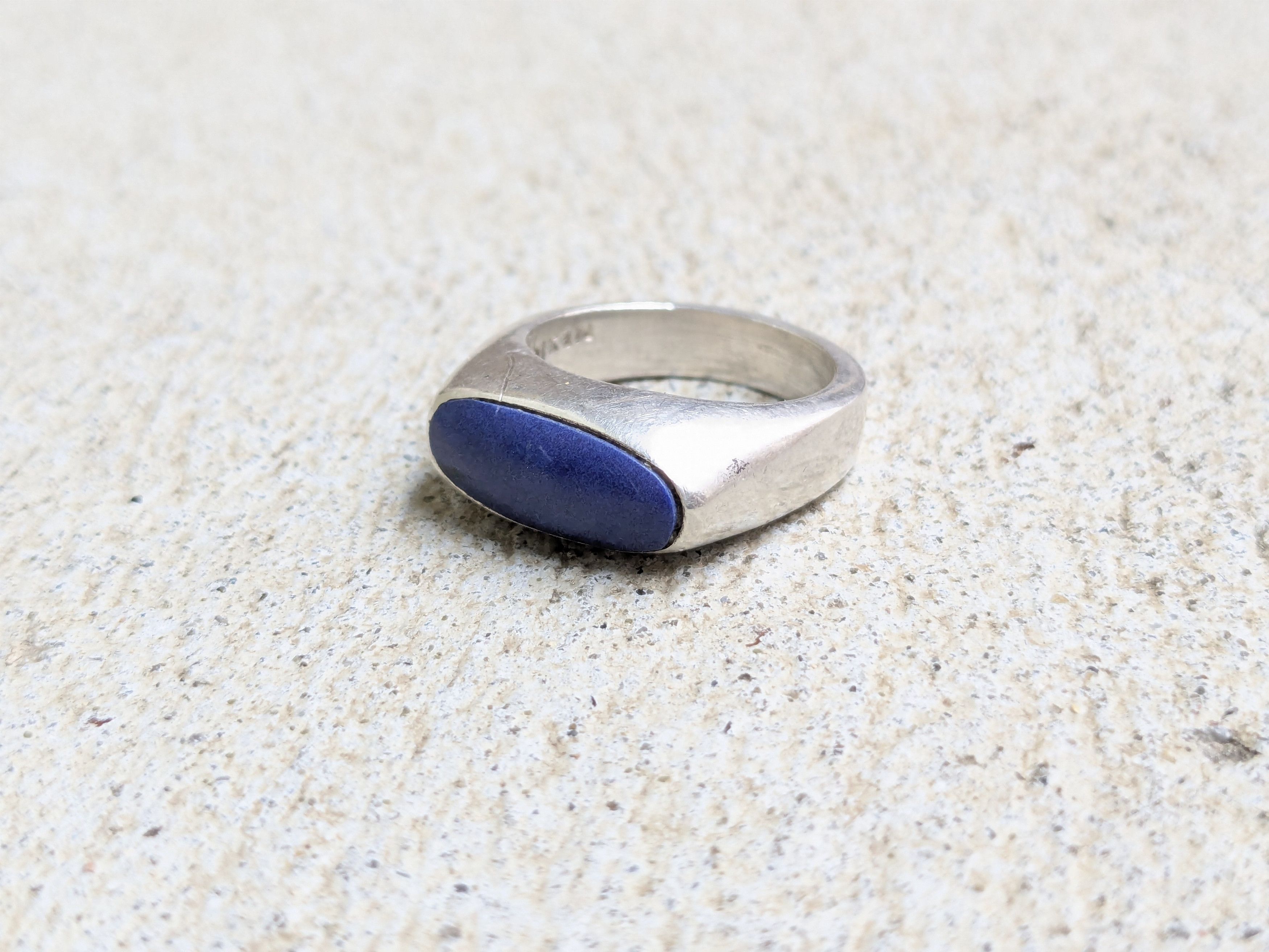 Jewelry Sterling Silver Ring Lapis Lazuli 7.25 Blue Modern Abstract Size ONE SIZE - 2 Thumbnail