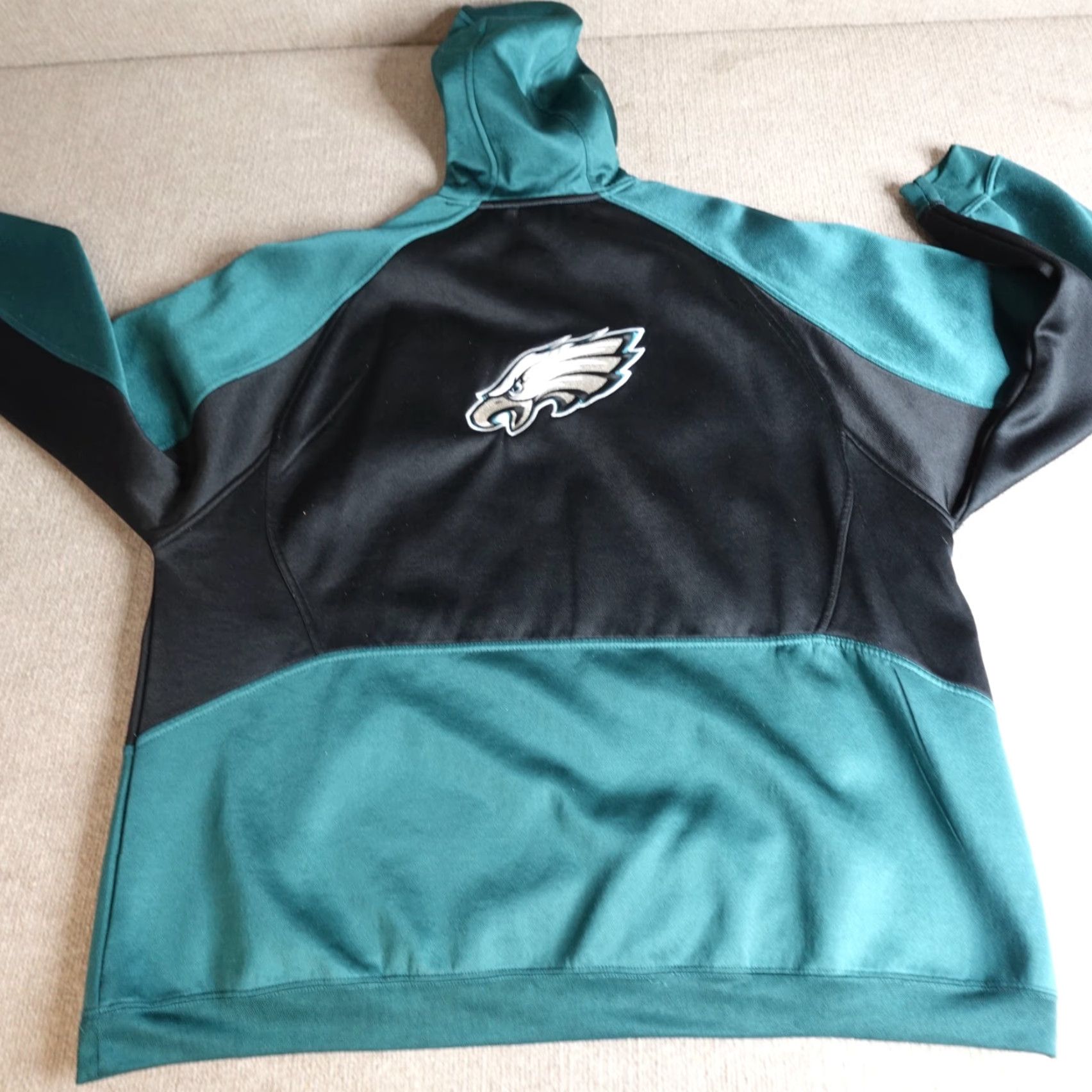 Reebok VINTAGE Reebok Philadelphia Eagles Hoodie 2XL Green Satin Embroidered Long Sleeve Mens Pullover Winter Fall Size US XXL / EU 58 / 5 - 2 Thumbnail