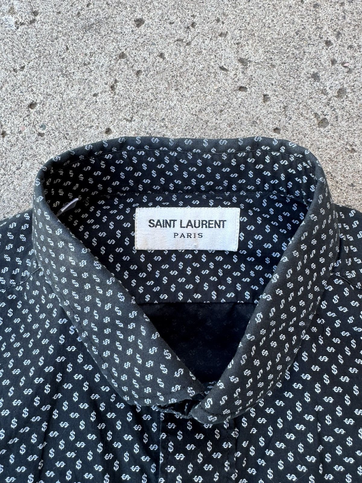 Saint Laurent Paris Saint Laurent Paris Dollar Sign Button Up Shirt Size US L / EU 52-54 / 3 - 2 Thumbnail