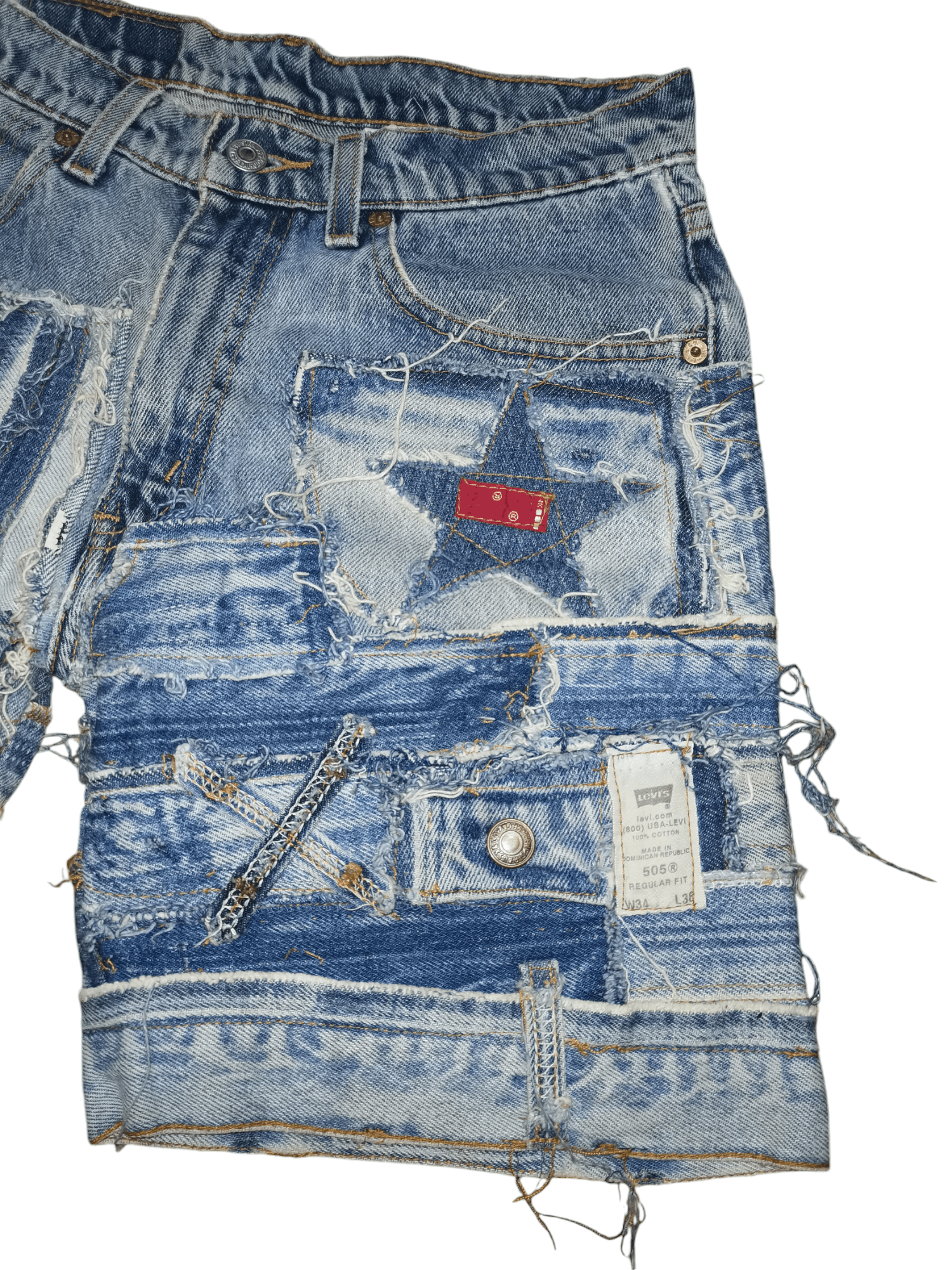 Levi's × Levi's Vintage Clothing × Vintage Levis 550 patchwork shorts rare design Size US 29 - 6 Thumbnail