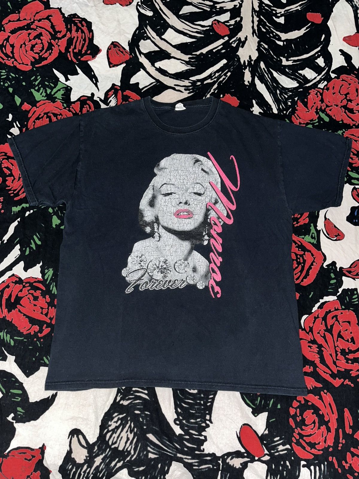 Unsound Rags Crazy Y2K Faded Thrashed Old Hollywood Marilyn Monroe Shirt Size US L / EU 52-54 / 3 - 1 Thumbnail