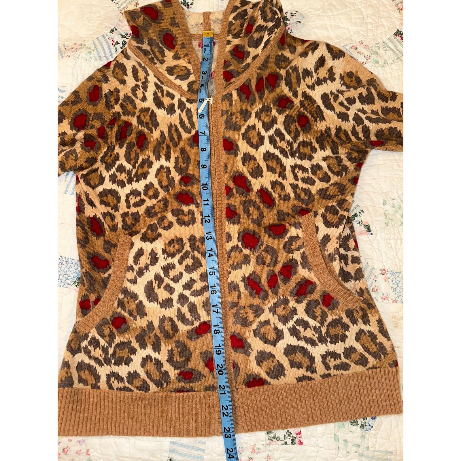 Vintage VINTAGE ANIMAL PRINT LEOPARD CASHMERE HOODIE CARDIGAN Size S / US 4 / IT 40 - 4 Thumbnail