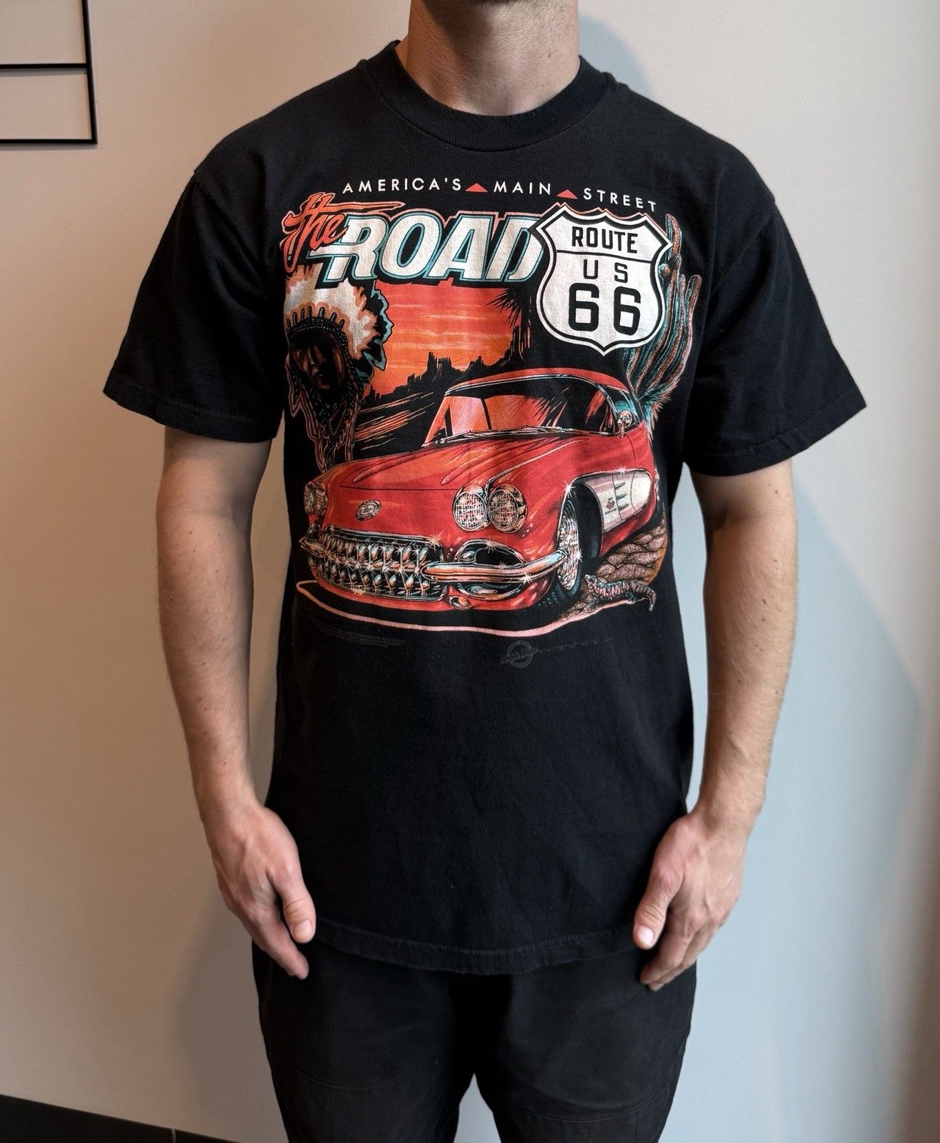 Fruit Of The Loom Vintage American Street US 66 Ralph White Chevrolet Shirt Size US L / EU 52-54 / 3 - 1 Thumbnail