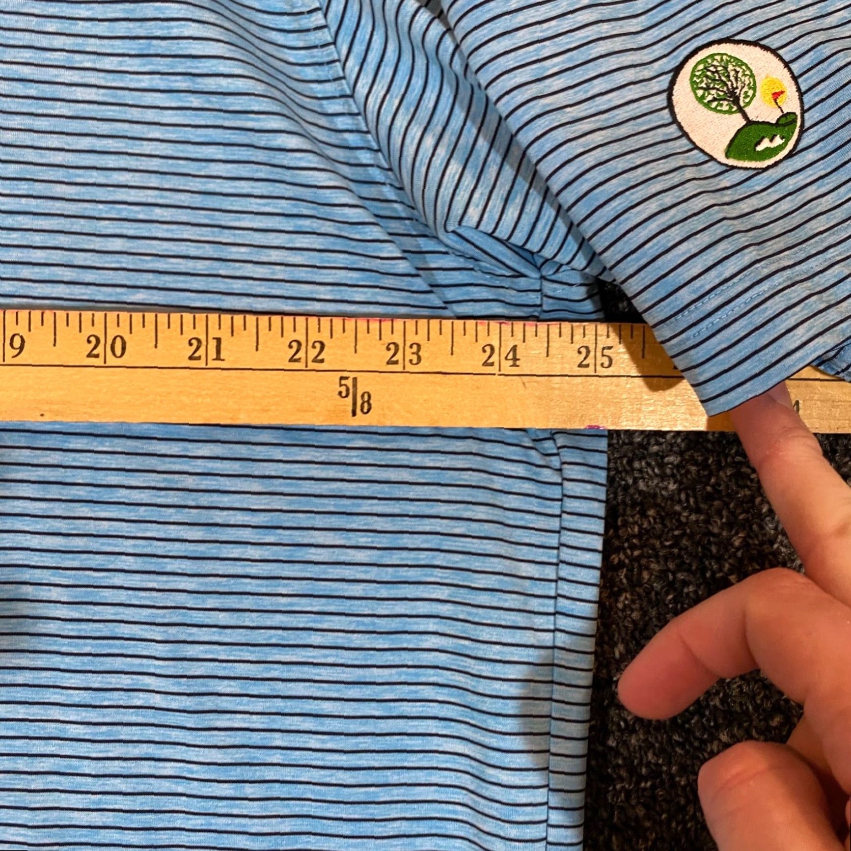 Footjoy Footjoy Polo Mens XL Blue Striped Golf Shirt S/S Course Logo Casual FJ Size US XL / EU 56 / 4 - 5 Thumbnail