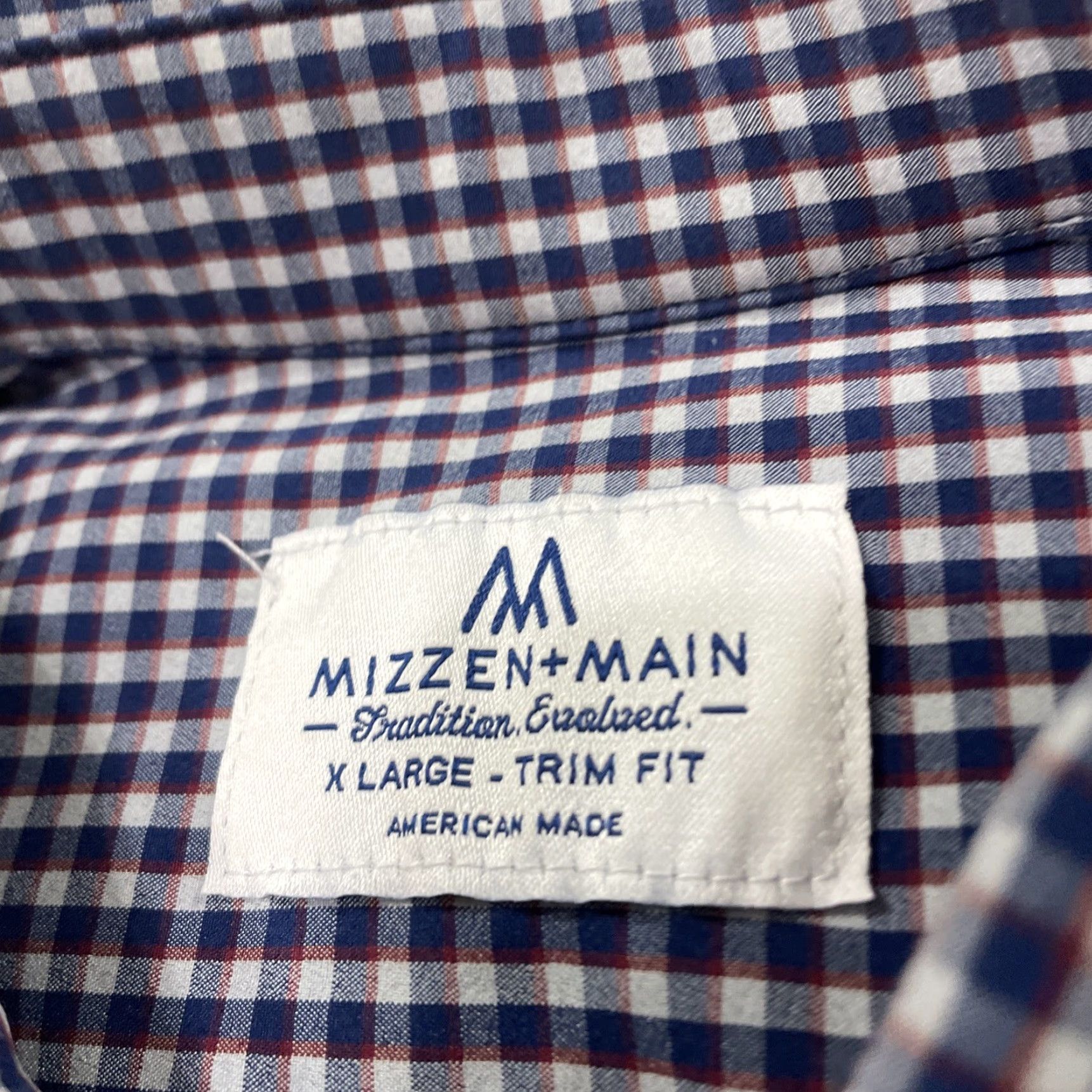 Mizzen+Main MIZZEN MAIN Leeward Shirt Men XL Trim American Blue Red White Plaid Performance Shirt Mens XL Blue Red White Plaid Size US XL / EU 56 / 4 - 4 Thumbnail