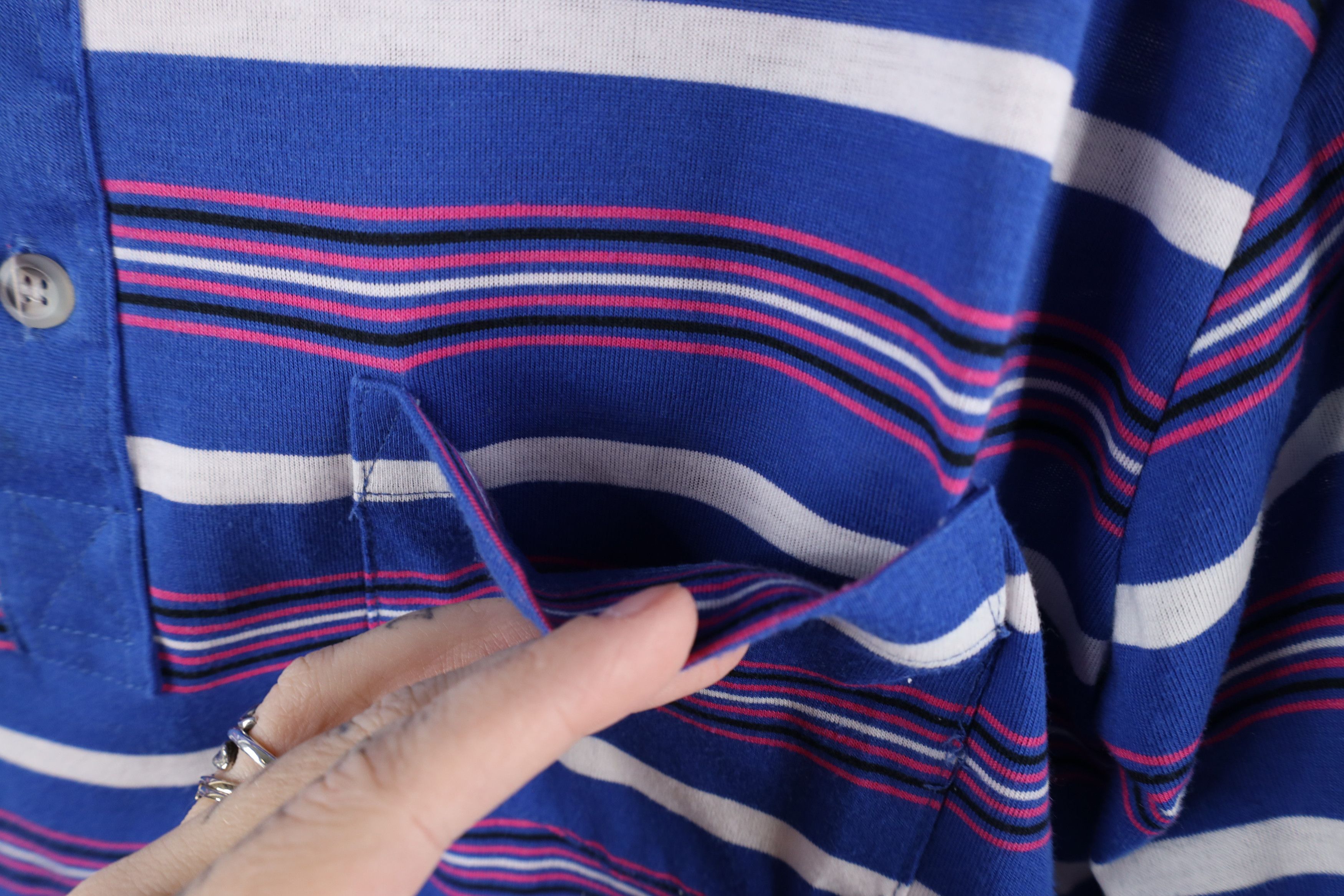 Vintage Vintage 70s Streetwear Striped Knit Collared Golf Polo Shirt Size US M / EU 48-50 / 2 - 5 Thumbnail