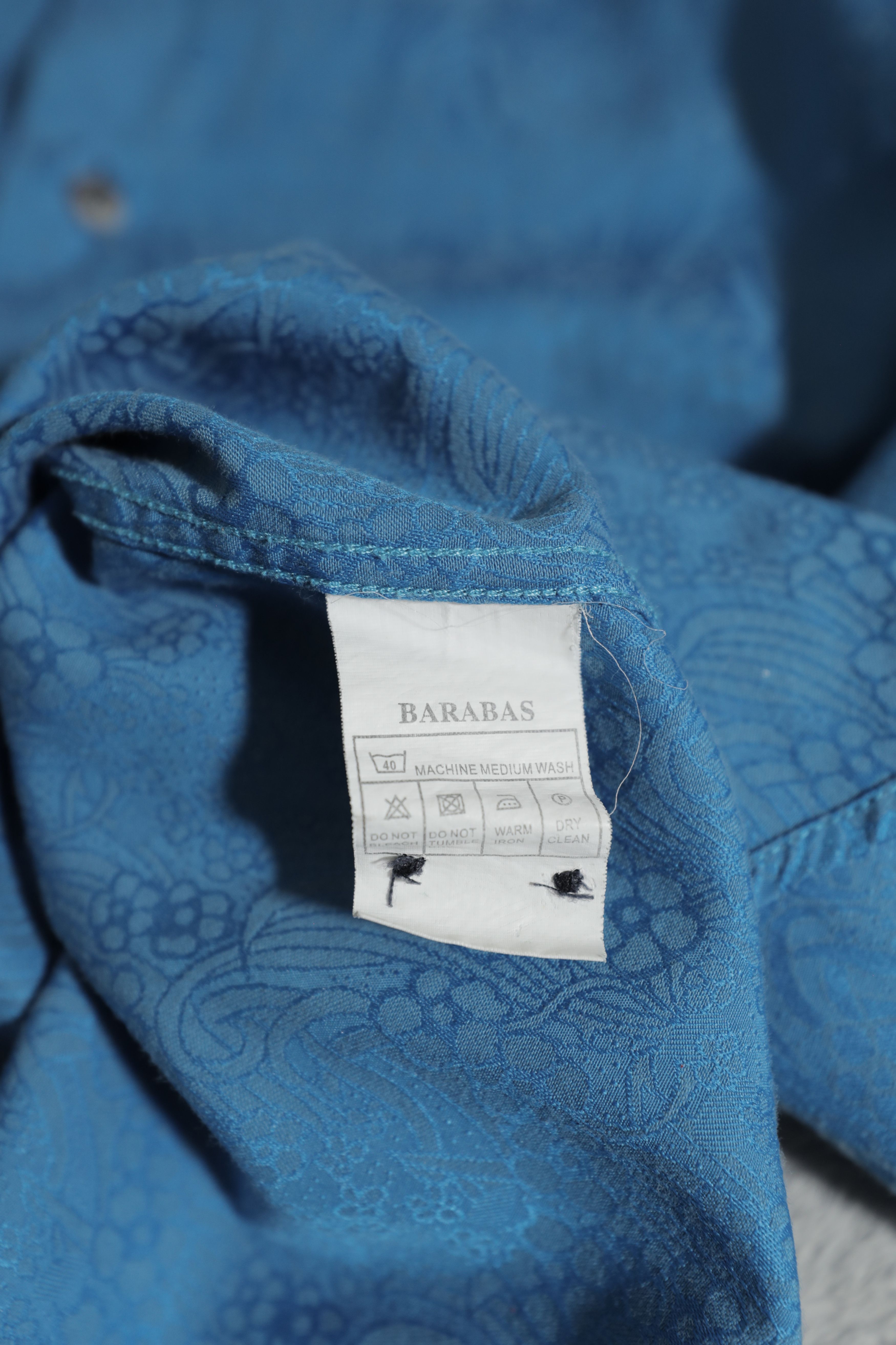 Other Barabas Button Down Blue Subtle Funky Pattern Shirt (XL) Size US XL / EU 56 / 4 - 8 Thumbnail