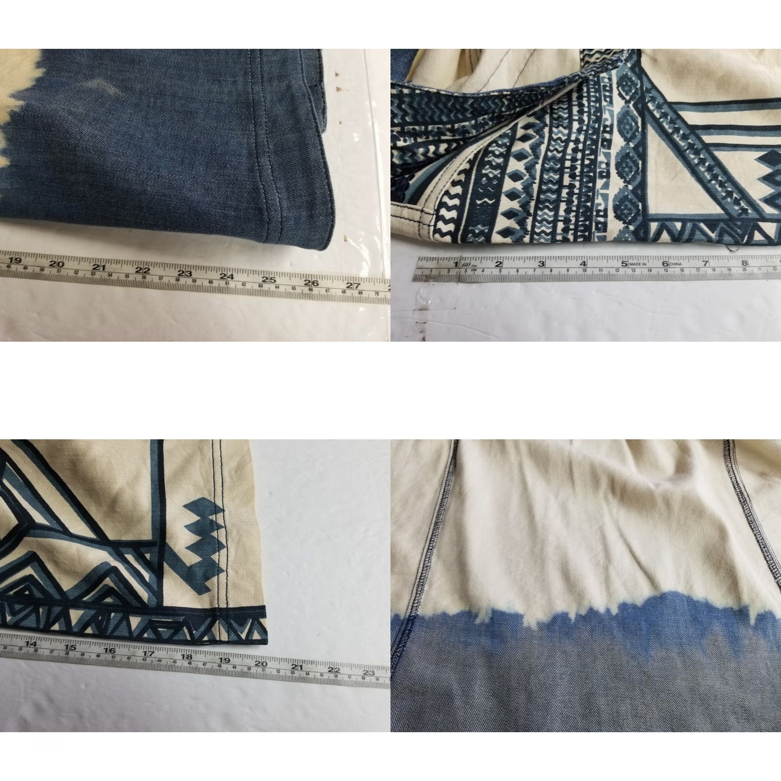 Vintage Chico's Cardigan Women Blue Denim Cotton Beaded Accent Open Front Size 4 Long Sleeve Size S / US 4 / IT 40 - 8 Thumbnail