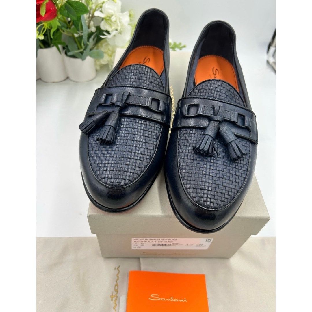 Santoni Men's Santoni, Andrea, tassel leather loafers size 12 US Size US 12 / EU 45 - 9 Thumbnail
