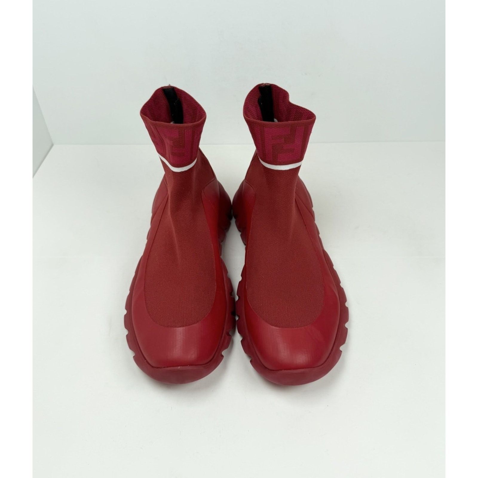 Fendi Size 7 - Fendi Technical Knit Logo Red High Size US 7 / EU 40 - 2 Thumbnail