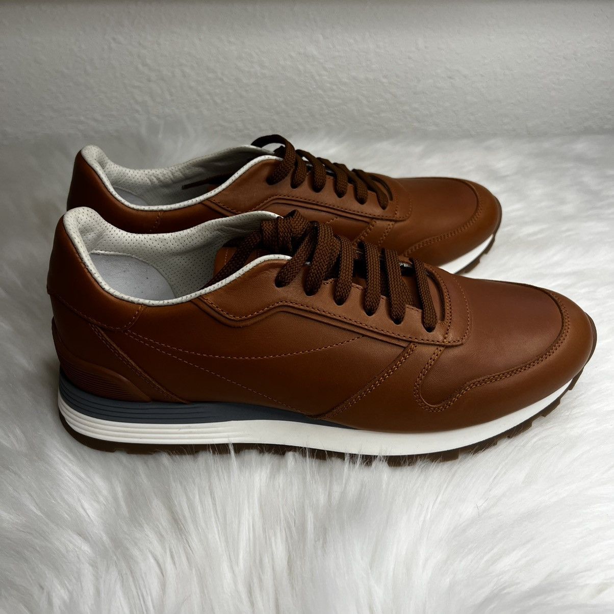 Brunello Cucinelli Mens Trainer Leather Shoes Size US 8.5 / EU 41-42 - 3 Thumbnail