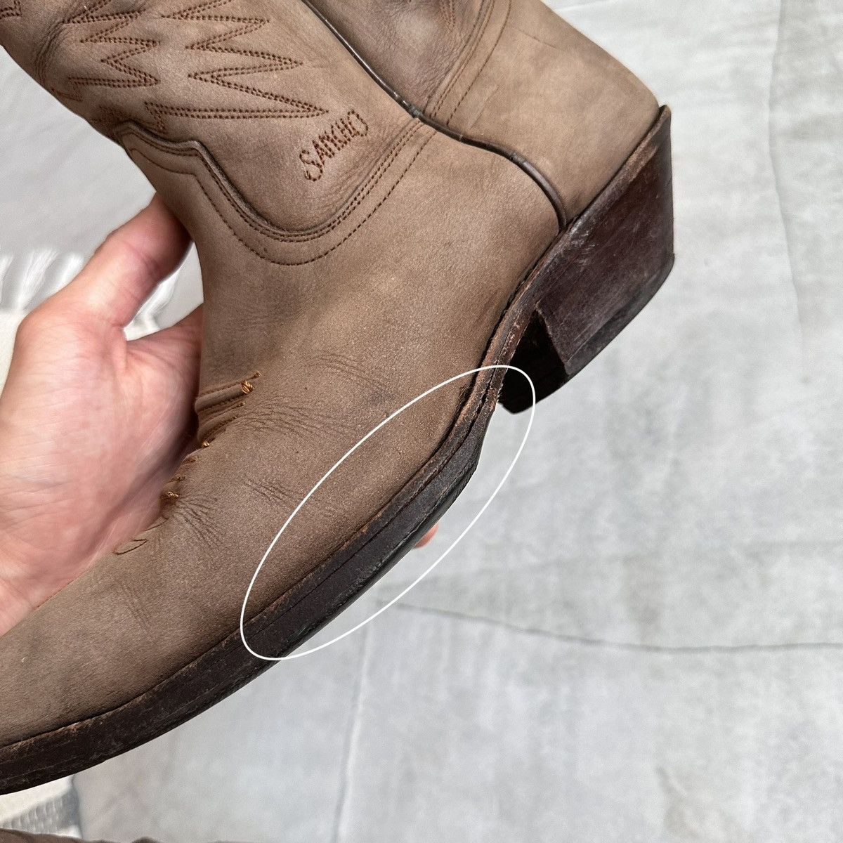 Cowboy Equipment Vintage Sancho Western Cowboy Boots Biker Celine Vibe Size US 9 / EU 42 - 22 Thumbnail