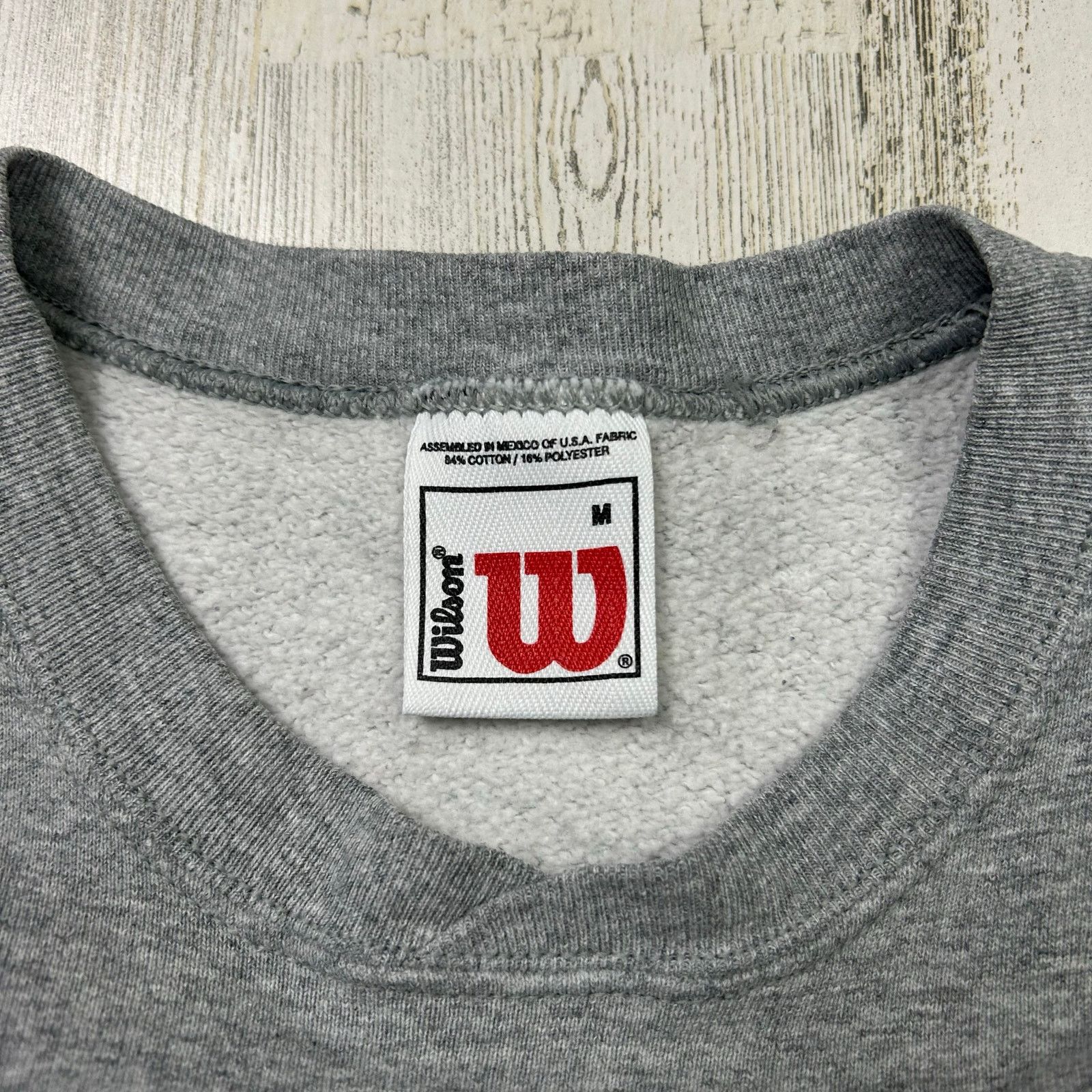 Vintage × Wilson Vintage Wilson Embroidered Gray Crewneck Sweatshirt Size US M / EU 48-50 / 2 - 2 Thumbnail