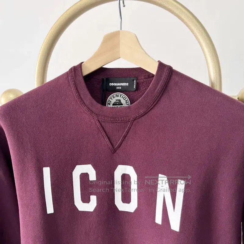 Dsquared2 DSQUARED2 Icon Burgundy Long Sleeve Sweatshirt . Size XXS / US 00 / IT 34 - 2 Thumbnail