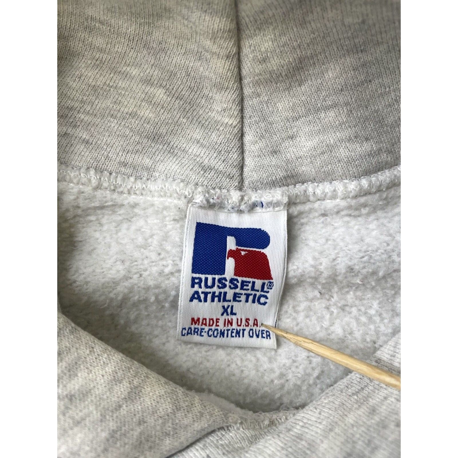 VINTAGE Russell Athletic Sweatshirt Hoodie Size XL Gray Cotton