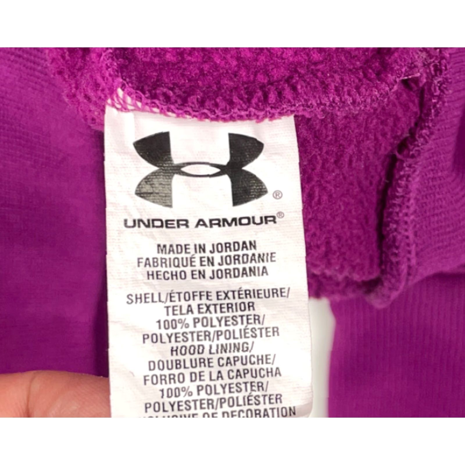 Under Armour Under Armour Pullover Hoodie Women M Purple Embroidered Logo Storm 100% Polyester Winter Activewear Casual Long Sleeve Crew Neck Graphic Print Size M / US 6-8 / IT 42-44 - 6 Thumbnail