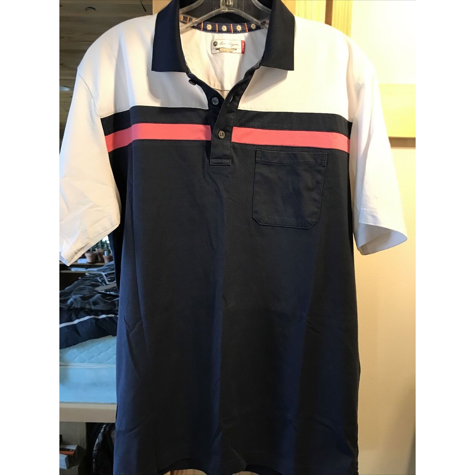 Other Ben Hogan Men’s M Navy Blue SS White Cotton Poly Polo Shirt Size US M / EU 48-50 / 2 - 2 Thumbnail