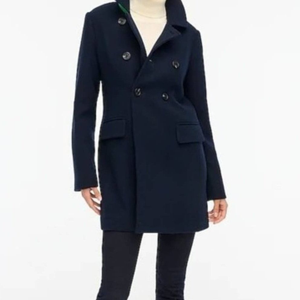 J.Crew J.CREW Petite Navy Wool-Blend Topcoat w/ Tags, 6P Size M / US 6-8 / IT 42-44 - 5 Thumbnail