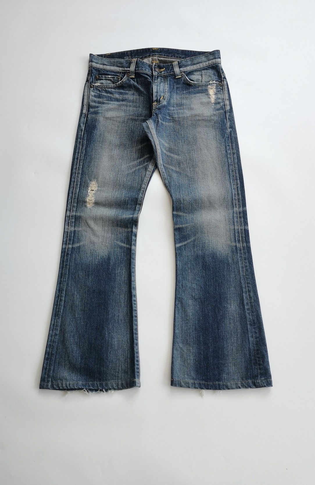Edwin Bootcut Edwin 503 Rugged Distressed Jeans Size 31" - 1 Thumbnail