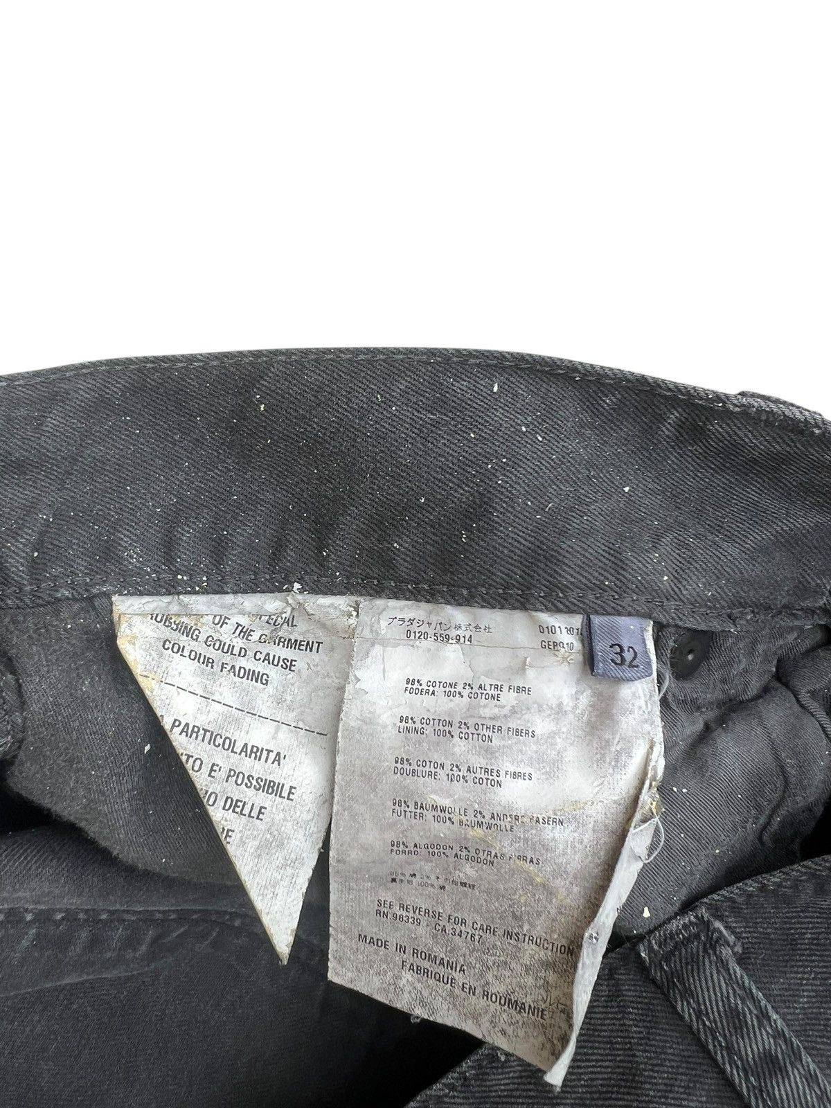 Distressed Prada Waxed Jeans
