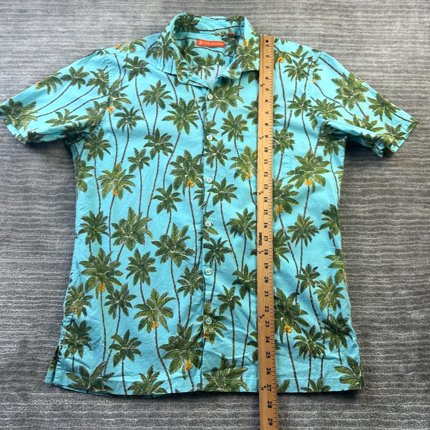 Tori Richard Tori Richard Shirt Mens Medium Blue Teal Geometric All Over Print Button Up Size US M / EU 48-50 / 2 - 8 Thumbnail