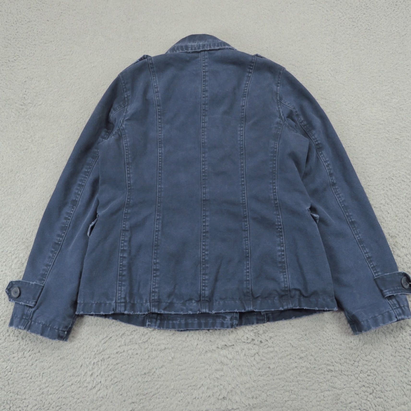 American Eagle Outfitters American Eagle Jacket Womens Medium Navy Double Breasted Military Cargo Utility Jacket Size M / US 6-8 / IT 42-44 - 7 Thumbnail