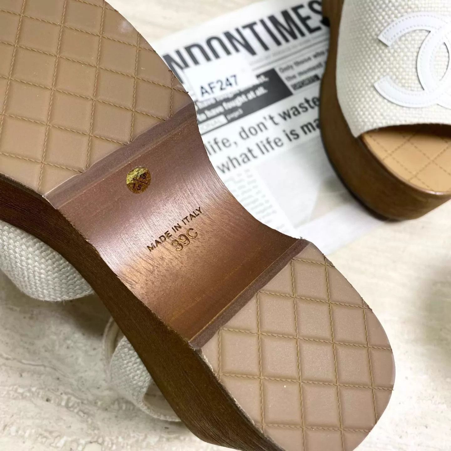 Chanel CHANEL 24P Wooden Clog Wedge Sandals 39C Unused Size US 8.5 / IT 38.5 - 5 Thumbnail