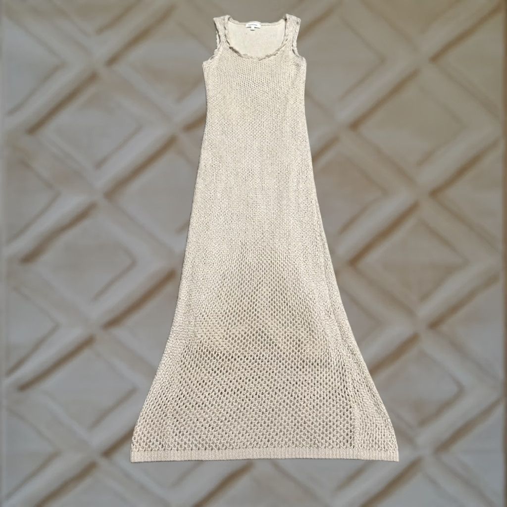 Z Supply Z Supply Ibiza Crochet Maxi Dress Womens Small Beige Beachwear Cover Up Cotton Size S / US 4 / IT 40 - 1 Thumbnail