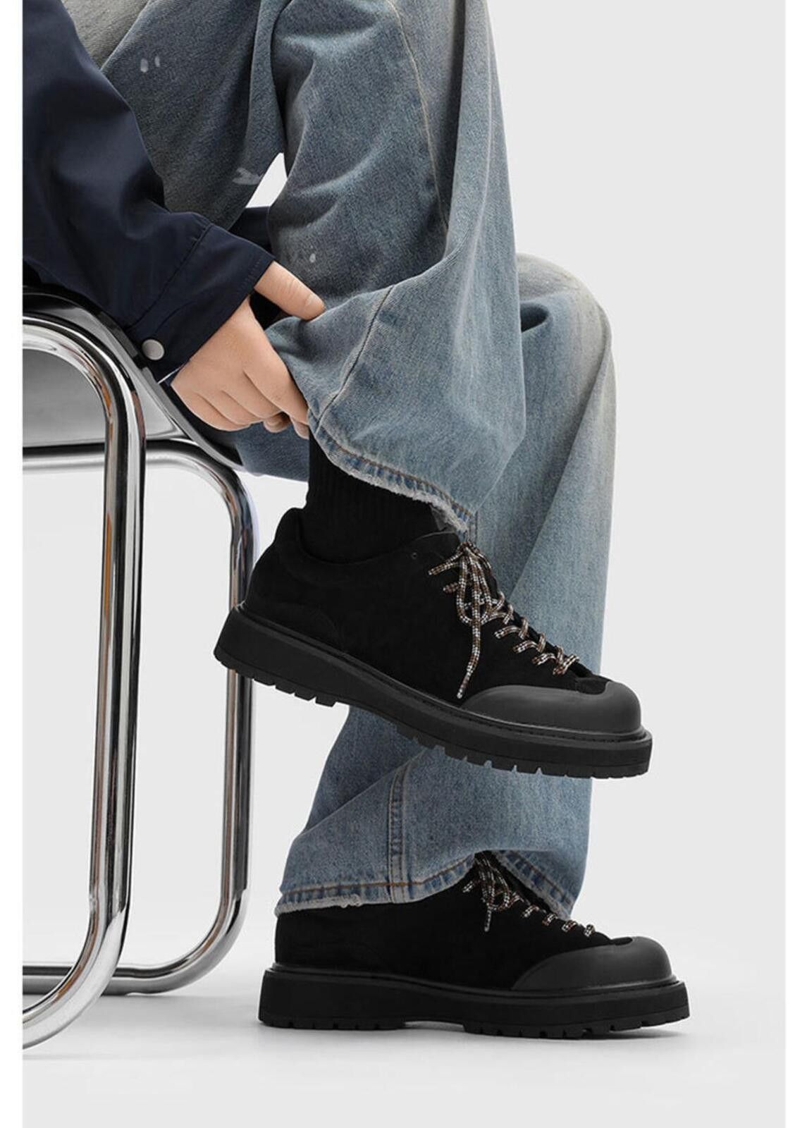 Other Chunky Platform Derby Lace-Up Shoe | Standard & Hidden Lift Size US 7 / EU 40 - 2 Thumbnail