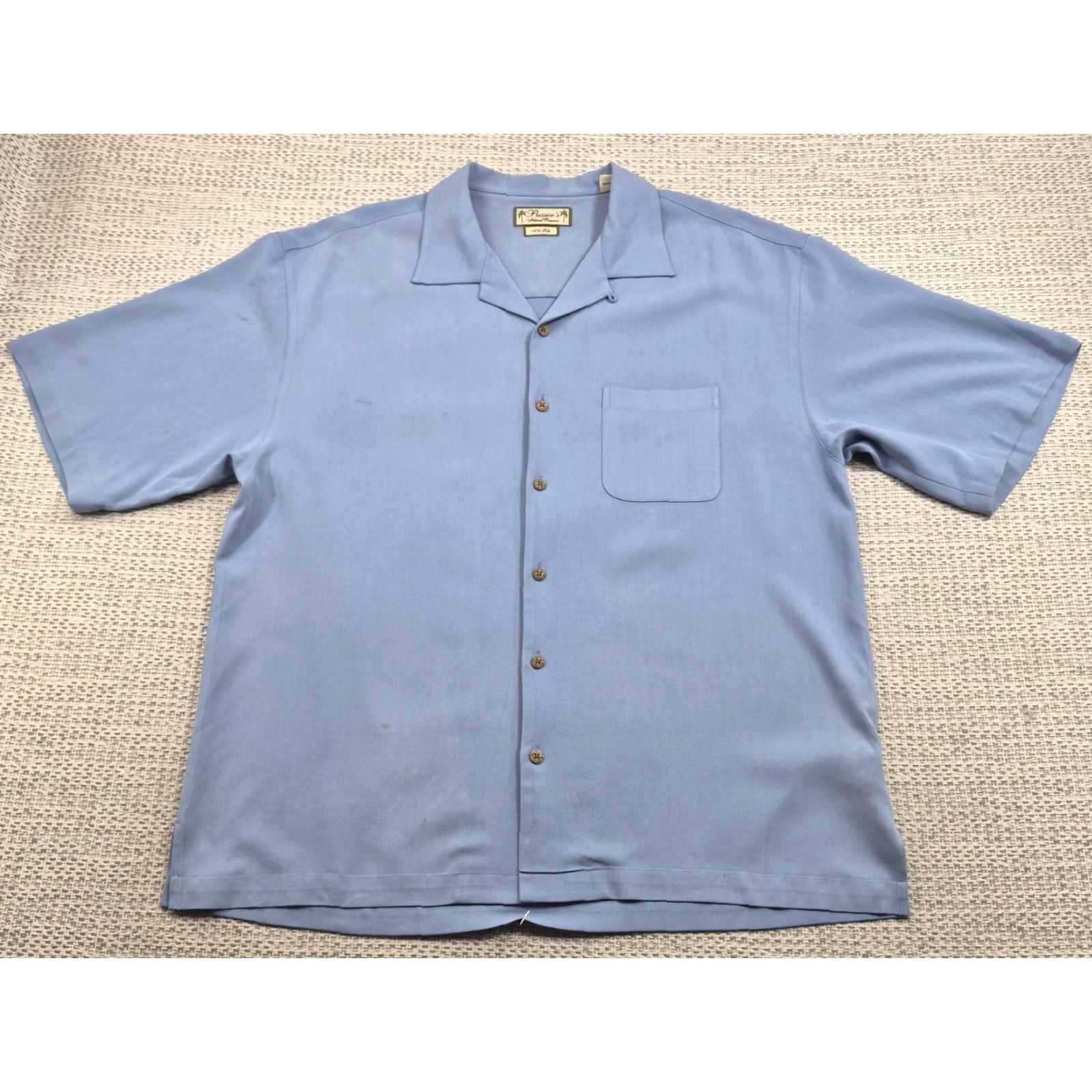 Vintage Pusser's Shirt Mens Large Blue Silk Tortola Big Game Charters Fish Embroidered Size US L / EU 52-54 / 3 - 3 Thumbnail