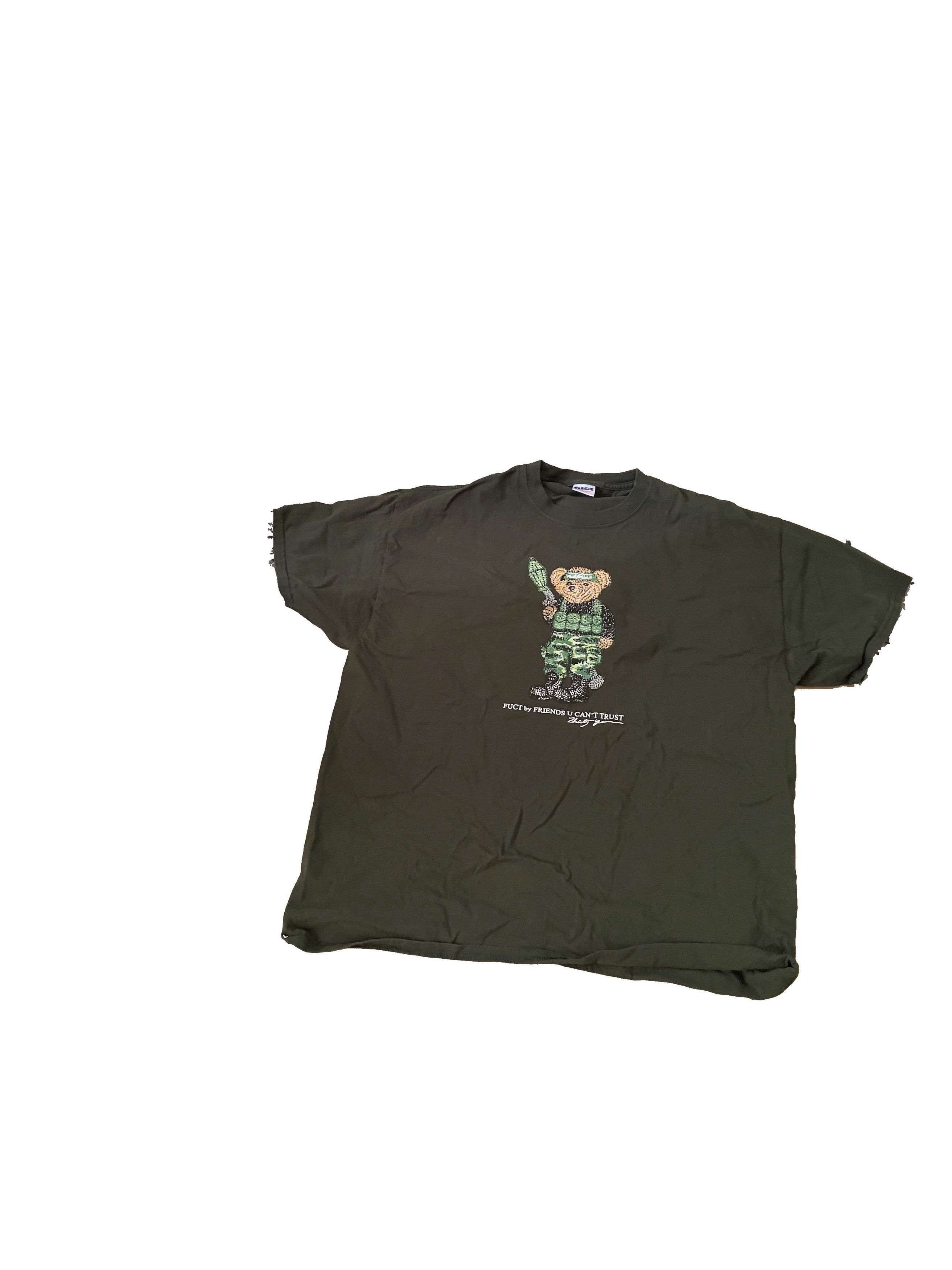 image of Fuct Freedom Bear Tee in Dark Green, Men's (Size XL)