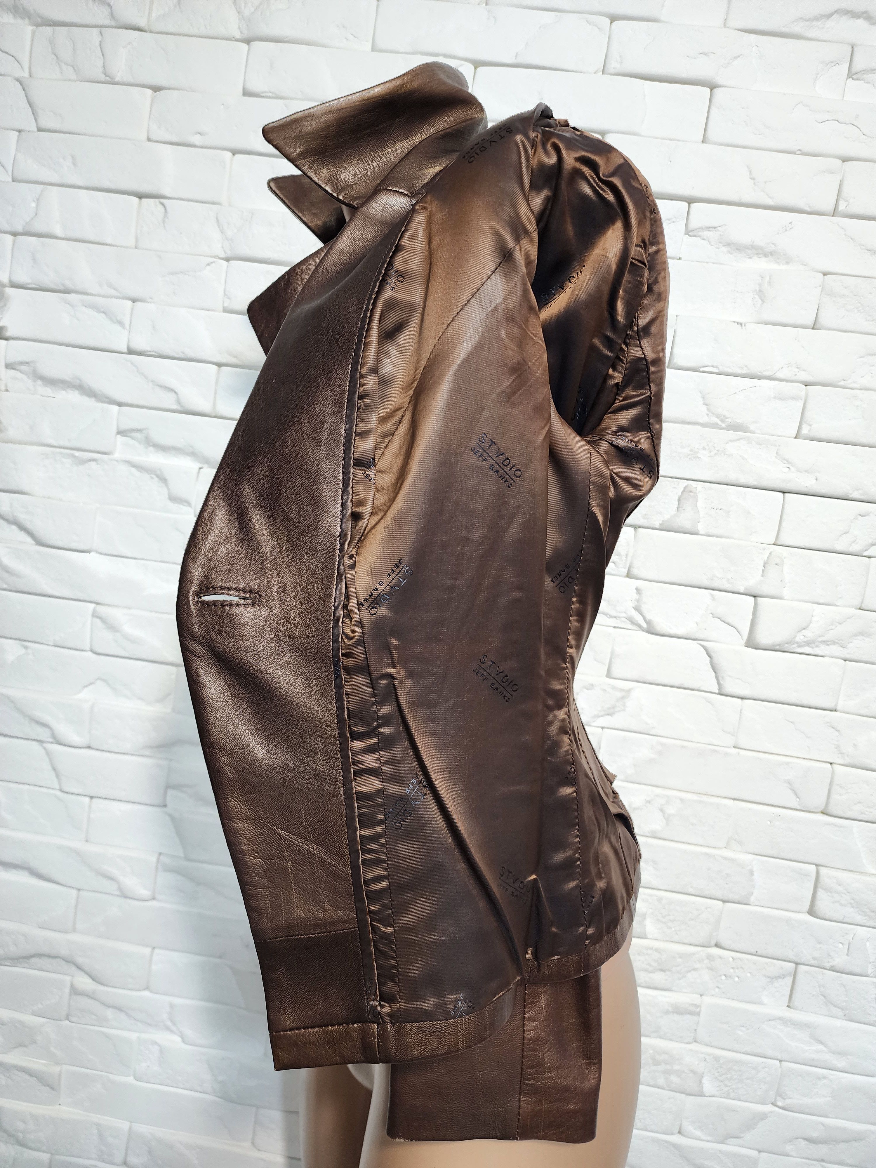 Other Brown Genuine Leather Jacket - Button Up Coat. Size S / US 4 / IT 40 - 9 Thumbnail