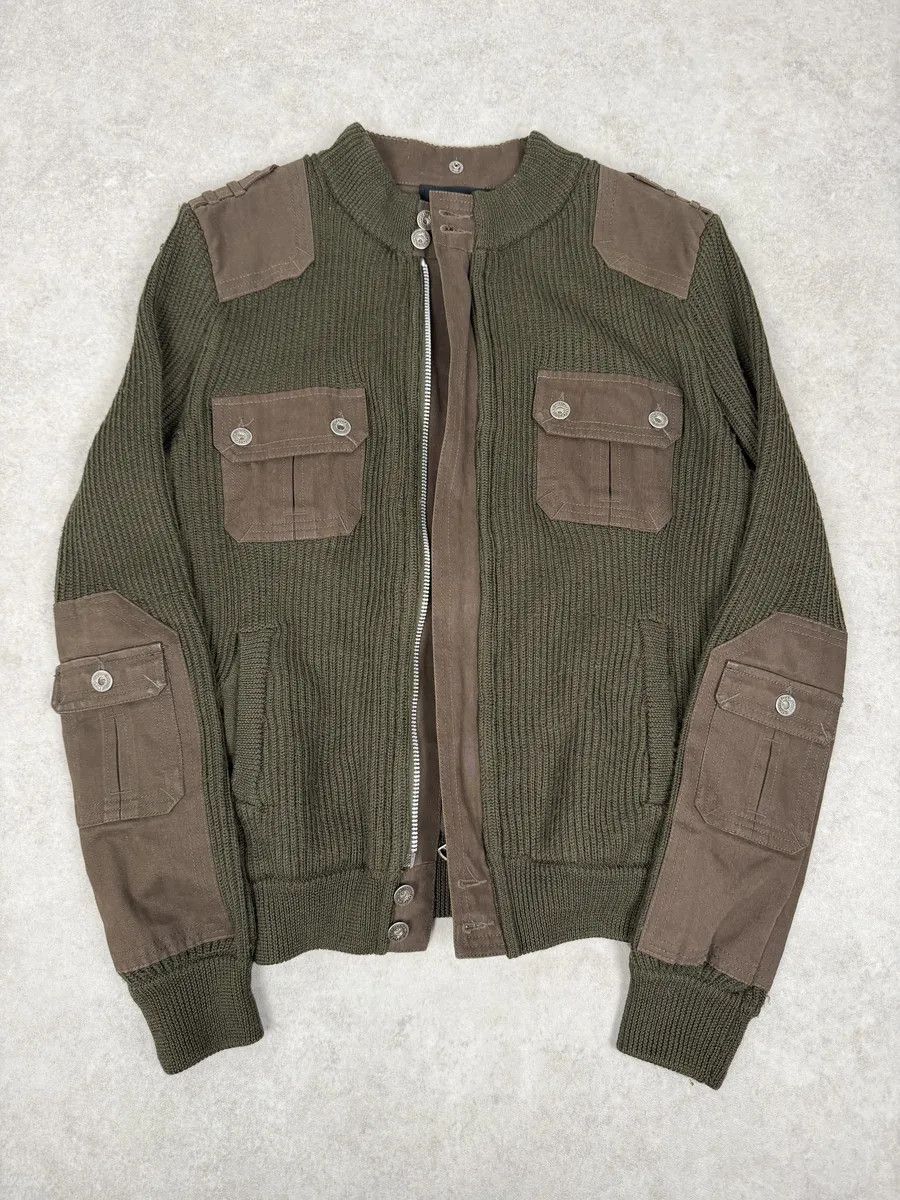 Dolce & Gabbana 2000s Dolce & Gabbana Military Green Two Tone Cargo Zip-up Sweater Size US M / EU 48-50 / 2 - 9 Thumbnail