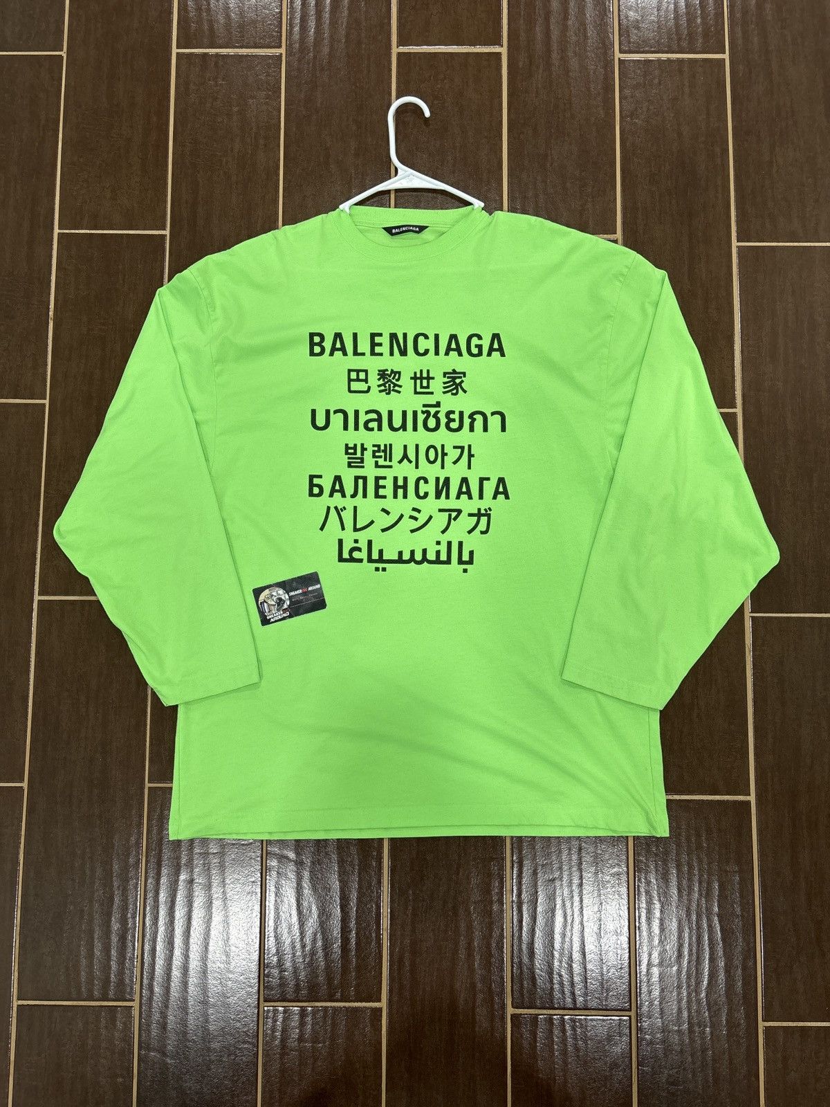 LIGHT WEAR Balenciaga Languages L/S Tee Size XS/Fits XL-XXL