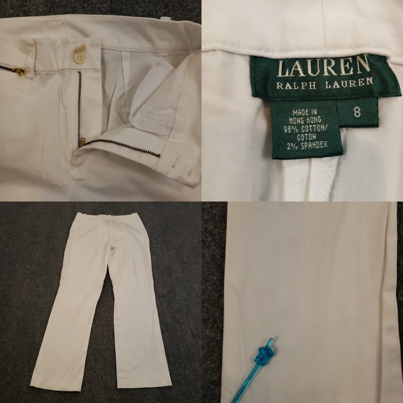 Ralph Lauren VINTAGE Lauren Ralph Lauren Pants Women 8 White Bootcut 29x29 Stretch Pockets Chino Size 30" / US 8 / IT 44 - 9 Thumbnail