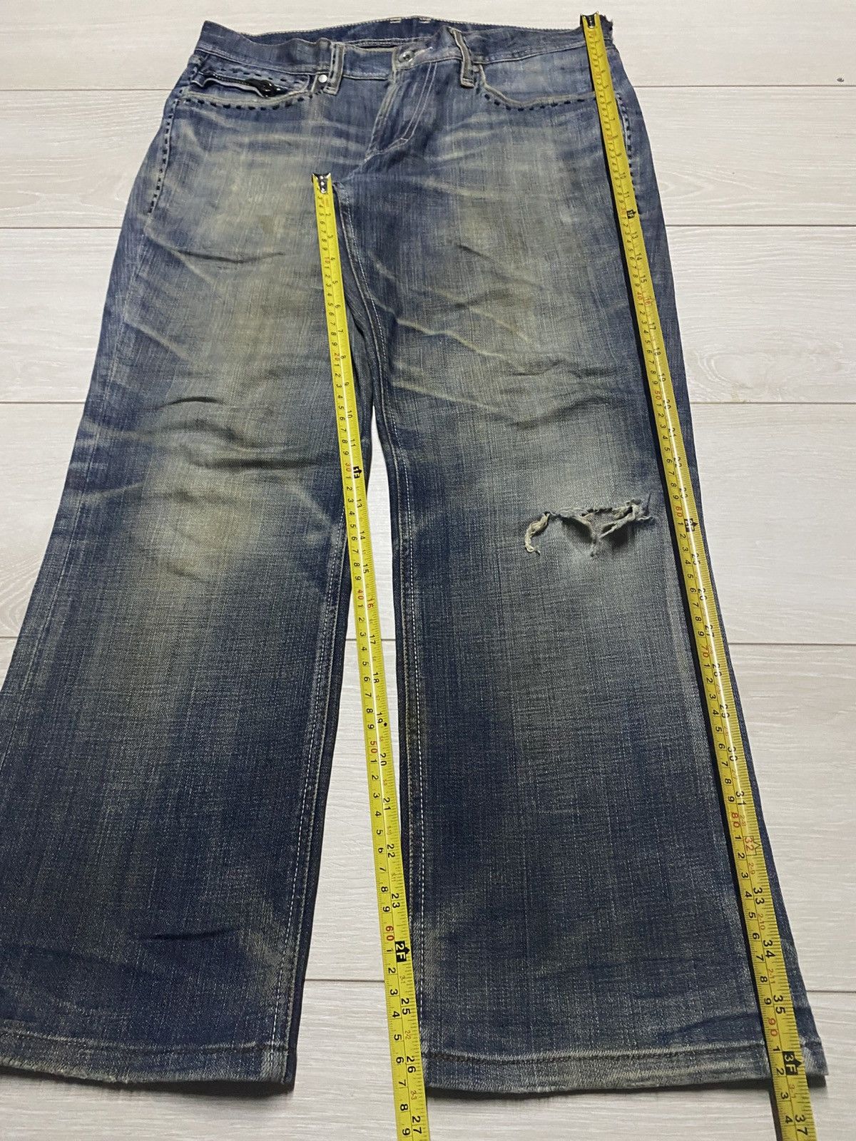 Japanese Brand Vintage Japanese Brand Male.co Mud wash Distressed Jeans Size US 32 / EU 48 - 10 Thumbnail