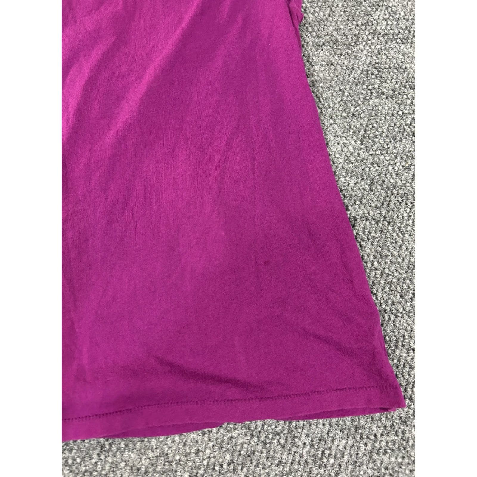 Ann Taylor Loft Blouse Womens L Purple Floral Textured Applique Short Sleeve Round Neck Pullover Casual Knit Polyester Size L / US 10 / IT 46 - 7 Thumbnail