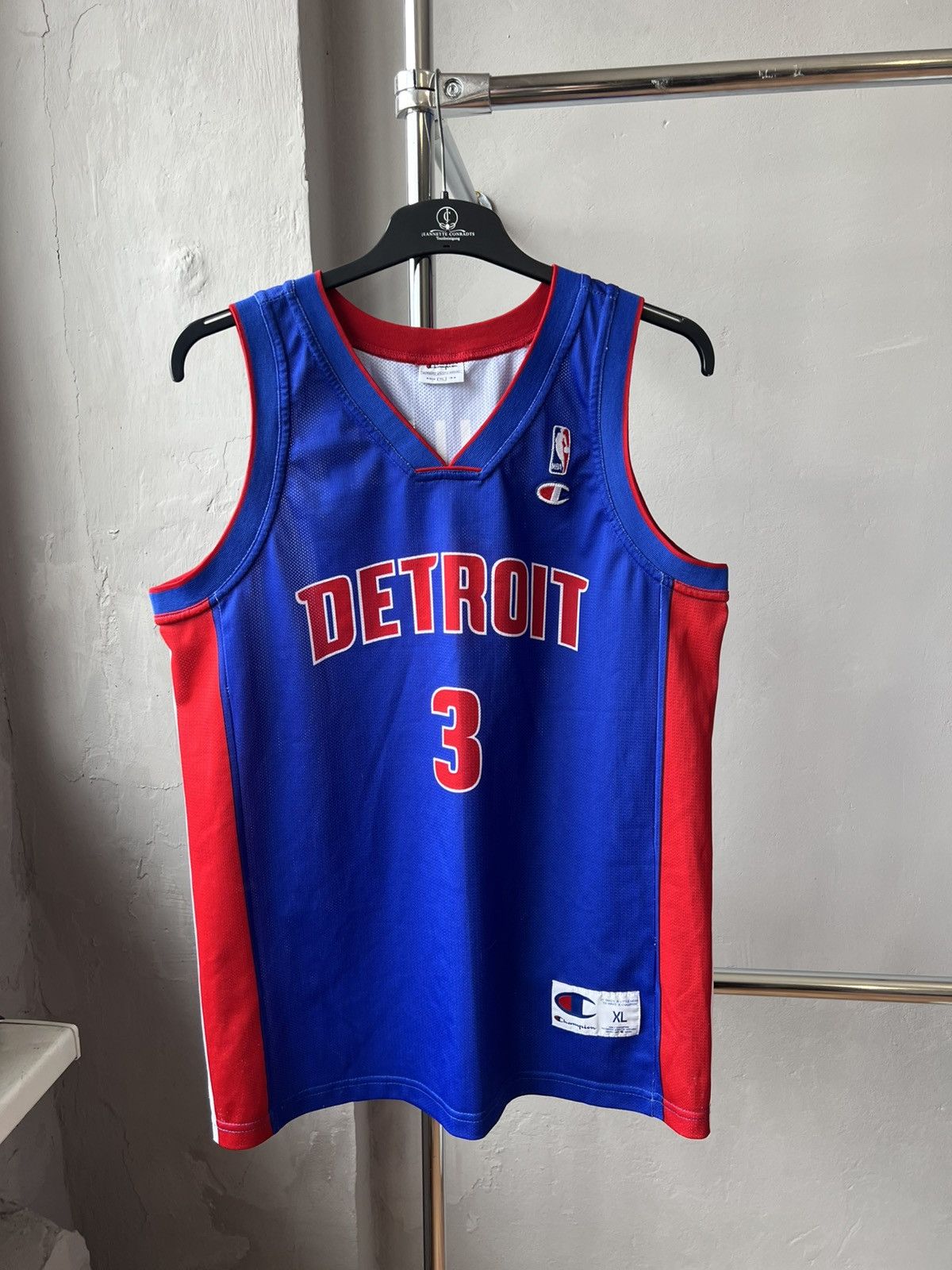 NBA 90’s Detroit Pistons #3 Wallace NBA Basketball jersey Size US XL / EU 56 / 4 - 2 Thumbnail