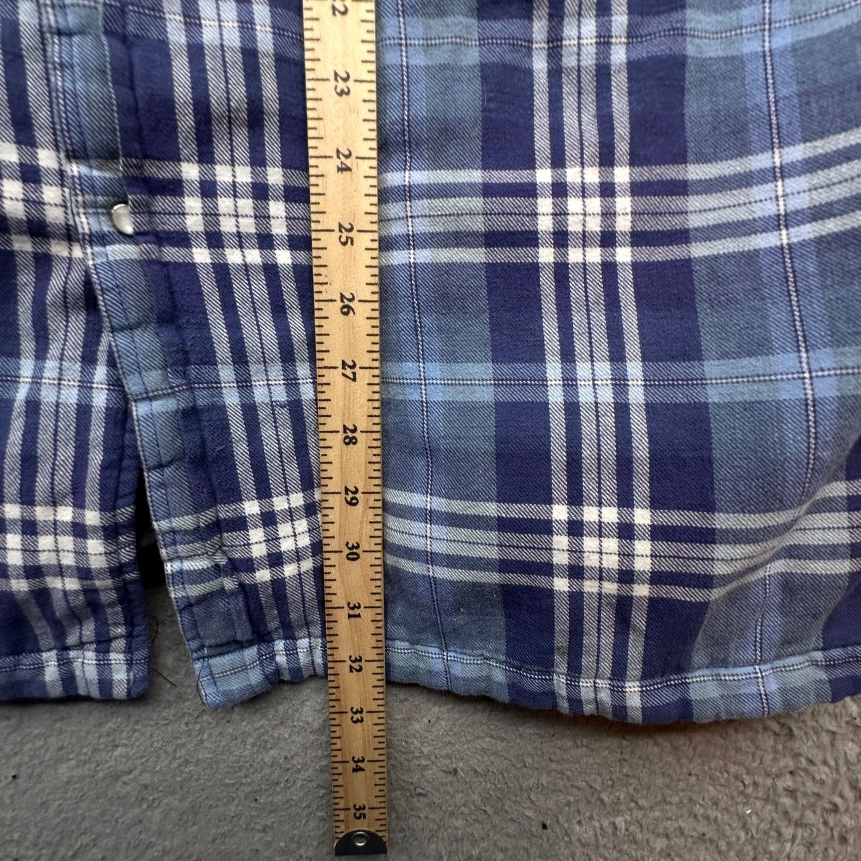 Vintage VINTAGE Big Mac Shirt Plaid 2XLT Long Sleeve Pearl Snap Quilted Lined Knit Cotton Nylon Polyester Men Blue 90s Shirt Mens Size US XXL / EU 58 / 5 - 4 Thumbnail