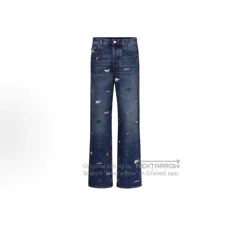 Louis Vuitton Louis Vuitton Animal Embroidered Jeans Size US 34 / EU 50 - 1 Thumbnail