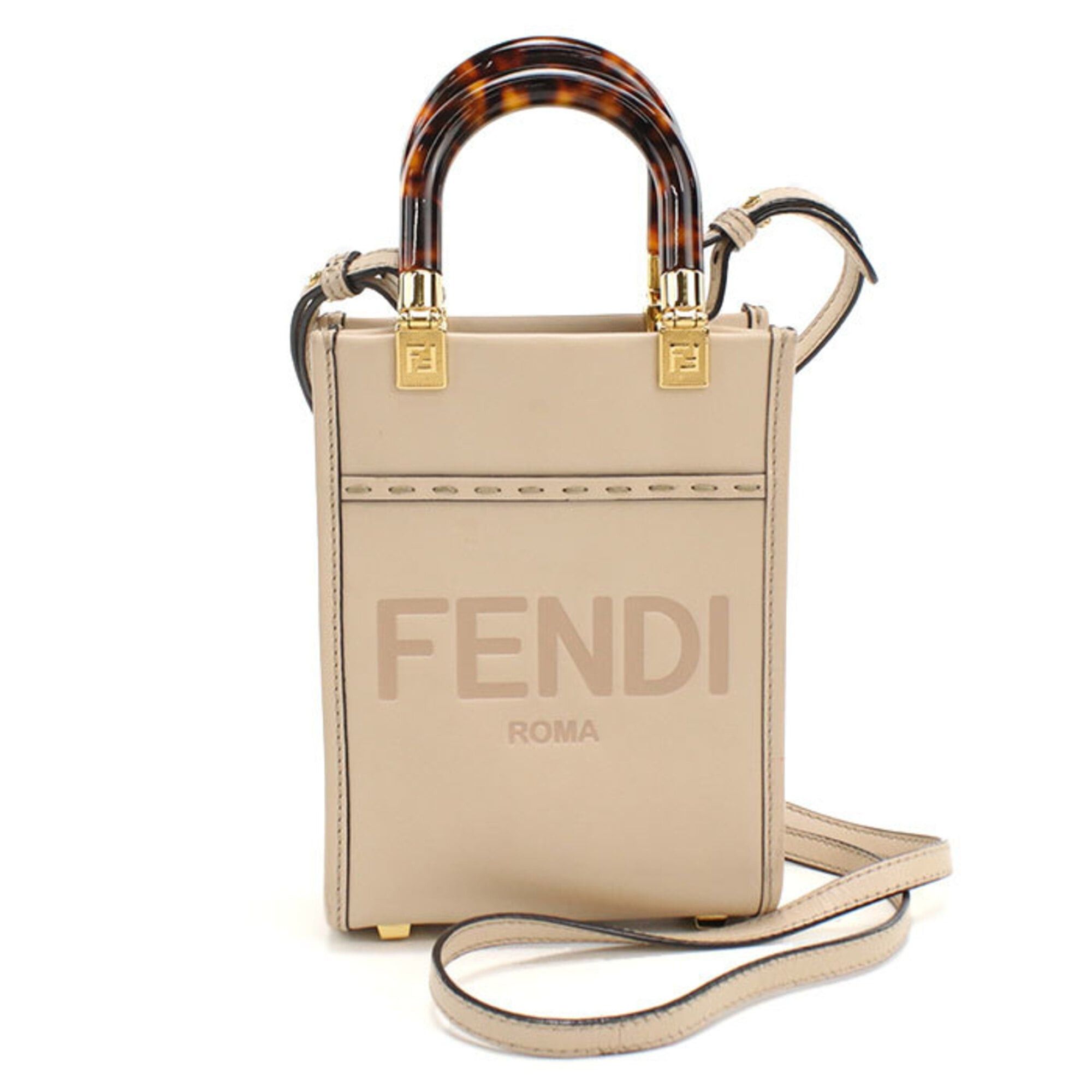 Fendi FENDI Sunshine Shopper Mini 2-Way Handbag (8BS051) - Women's, Beige Size ONE SIZE - 1 Thumbnail