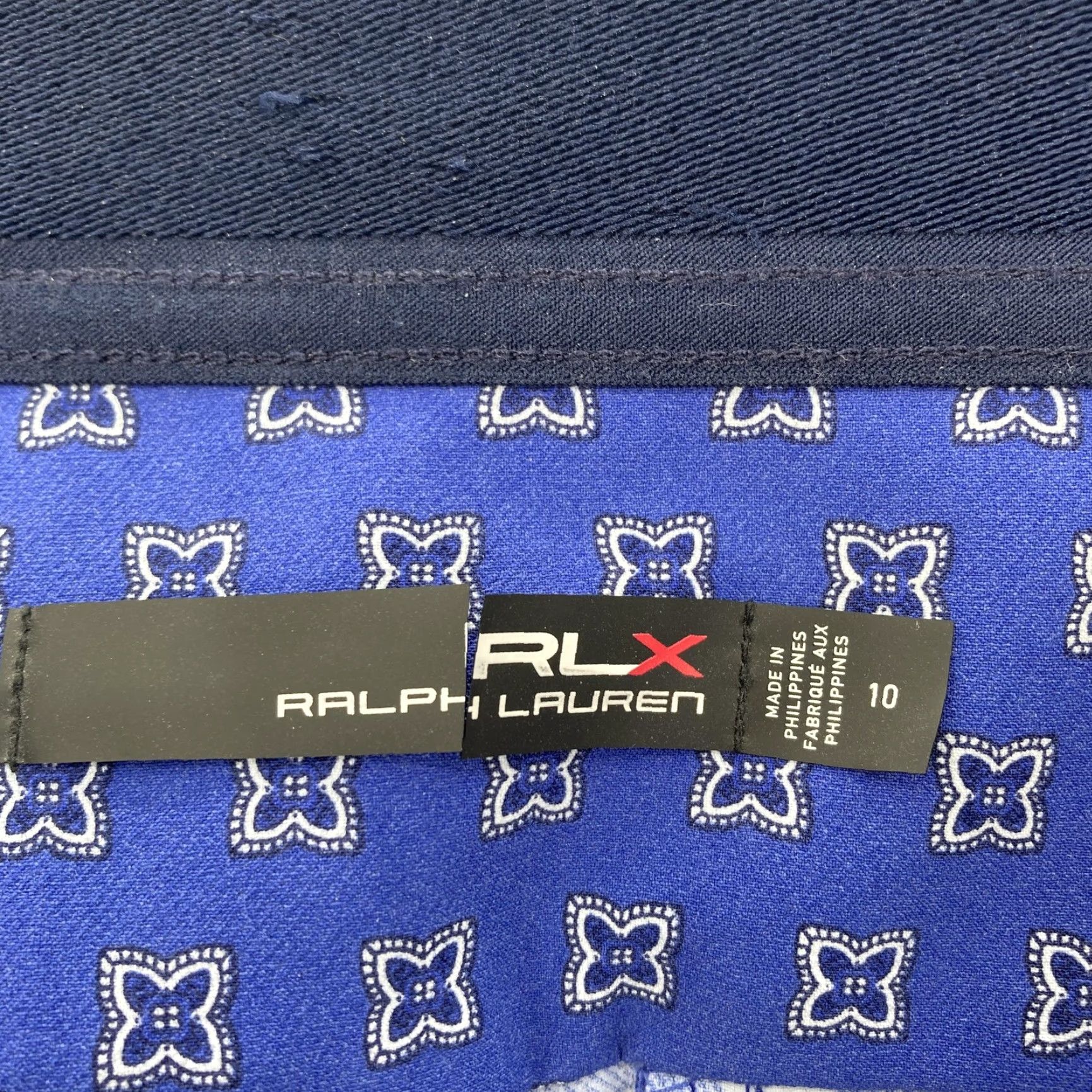 Polo Ralph Lauren RLX Ralph Lauren Pants Womens 10 Blue Geometric Print Stretch Golf Performance Size 32" / US 10 / IT 46 - 4 Thumbnail