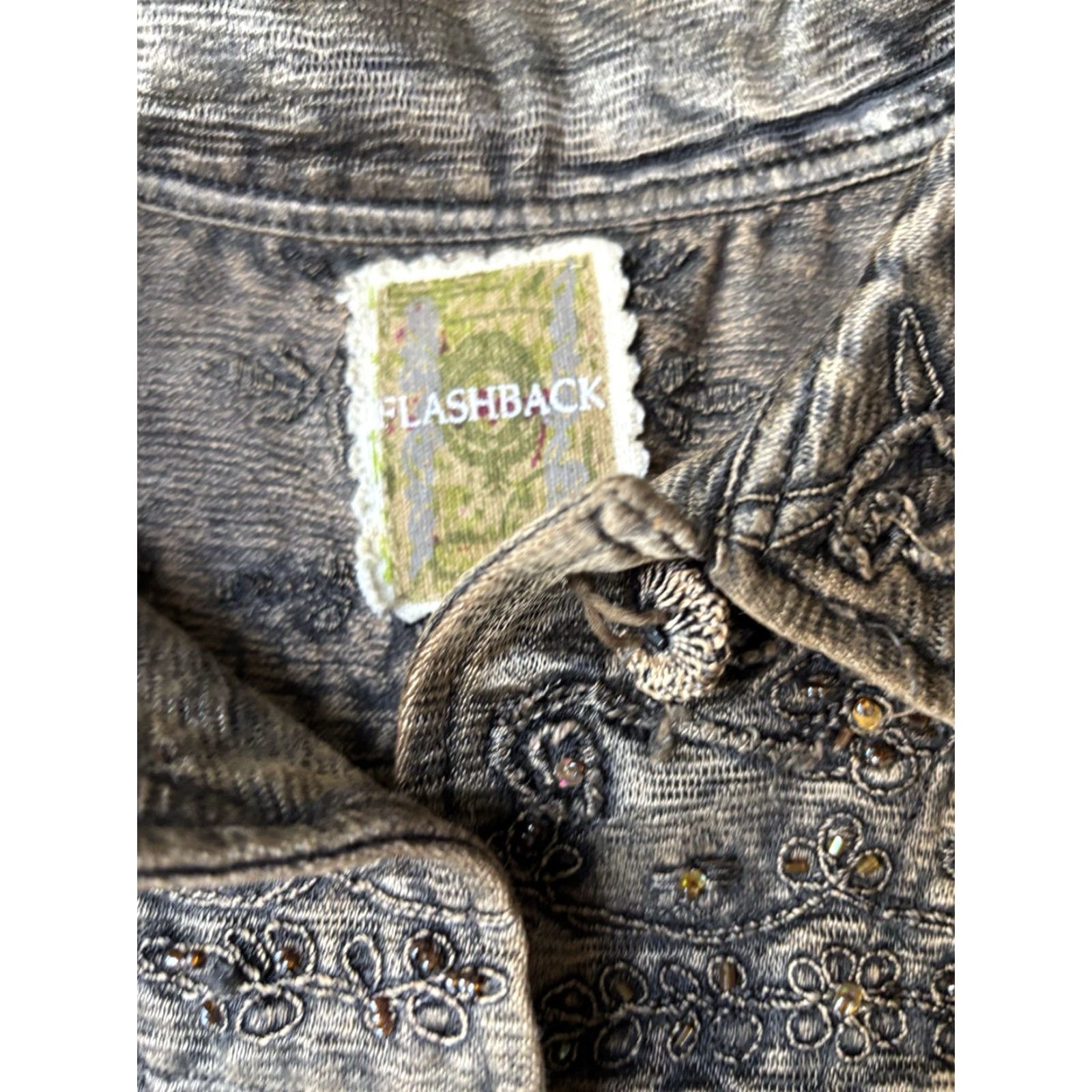 Vintage VINTAGE Flashback Embroidered Beaded Jacket Women’s Large Bohemian Jacket Size L / US 10 / IT 46 - 4 Thumbnail