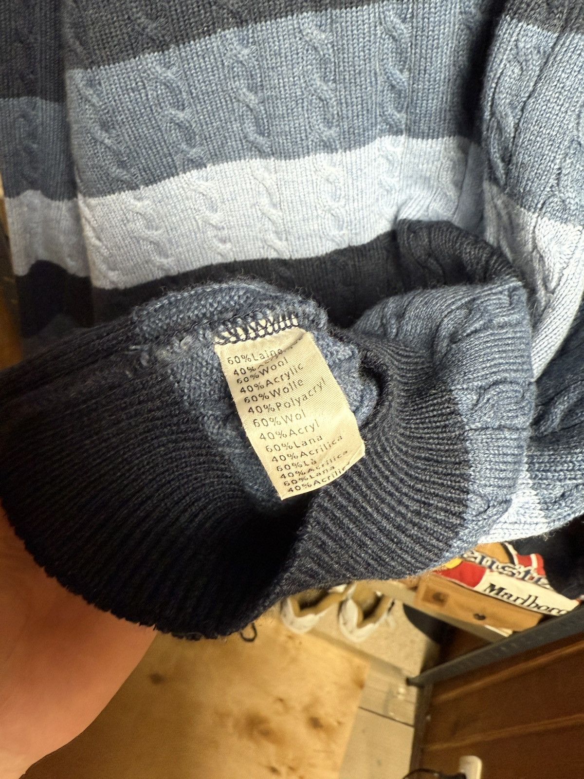 Lacoste × Vintage Vintage Lacoste Chemise Wool Sweater Knit Y2K Striped 90s Size US L / EU 52-54 / 3 - 6 Thumbnail