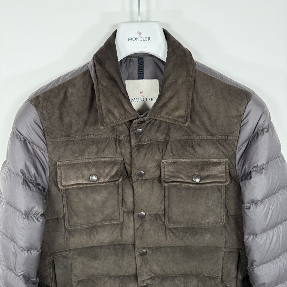 Moncler Moncler Nourry Men’s Suede Down Puffer Jacket Size 2 (S) Size US S / EU 44-46 / 1 - 3 Thumbnail