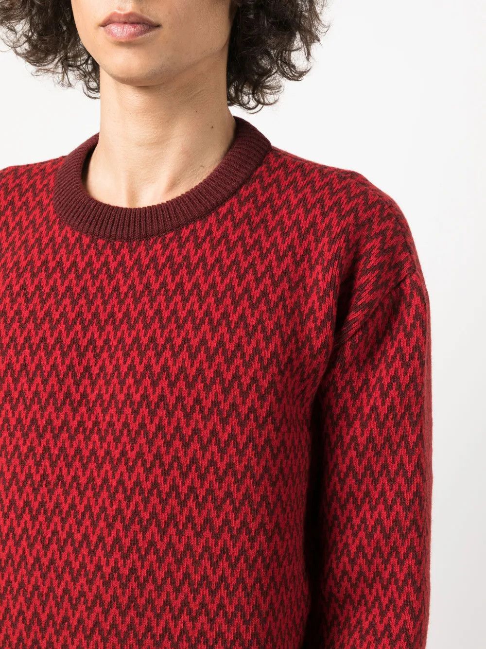 Lanvin o1y0225 Crewneck Sweater in Red/Brown Size US S / EU 44-46 / 1 - 4 Thumbnail