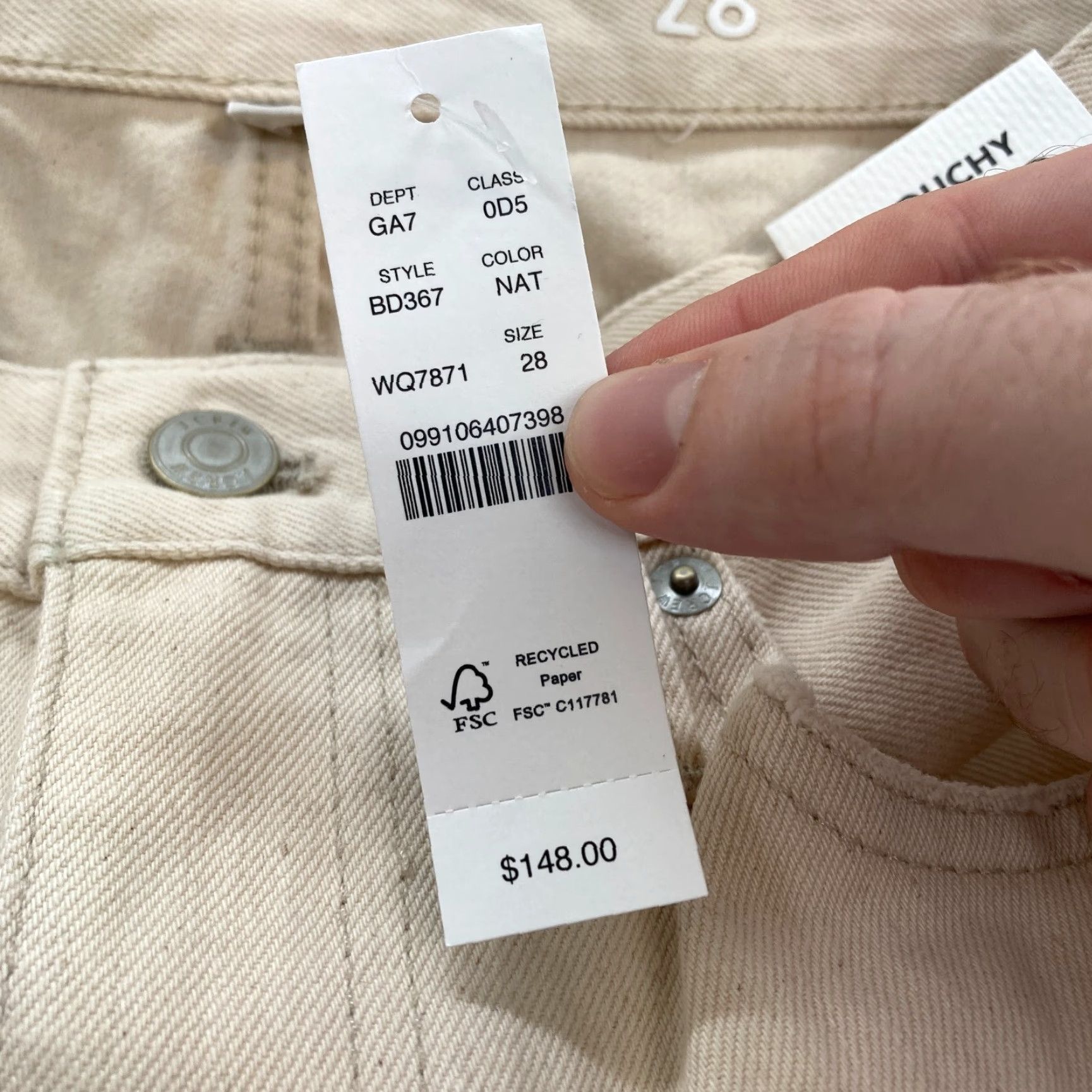 J.Crew J.CREW Slouchy Boyfriend Jeans Women's 28 Straight Leg Beige Denim Ankle Crop Jeans Size 28" / US 6 / IT 42 - 6 Thumbnail