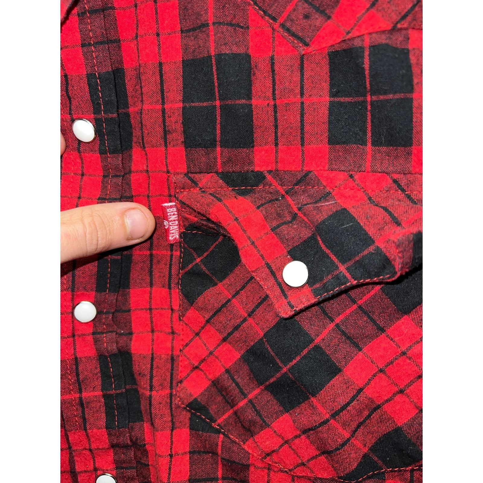 Ben Davis Vintage 70s 80s Ben David Sanforized Red Pearl Snap Shirt M Size US M / EU 48-50 / 2 - 8 Thumbnail