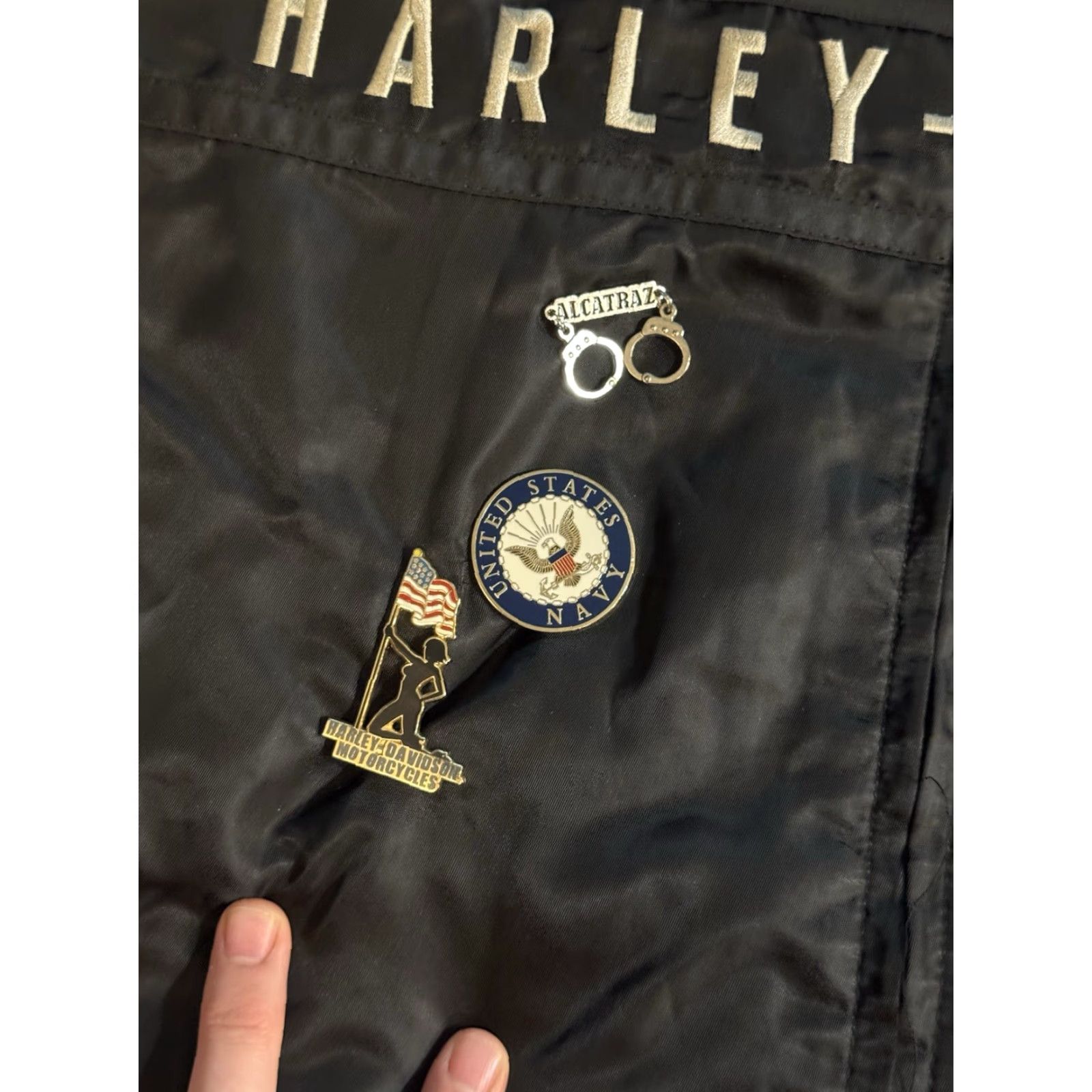 Harley Davidson VINTAGE Harley-Davidson Motorcycles Black Nylon Heritage Bomber Jacket 3XL Biker Mens Jacket Size US XXL / EU 58 / 5 - 5 Thumbnail